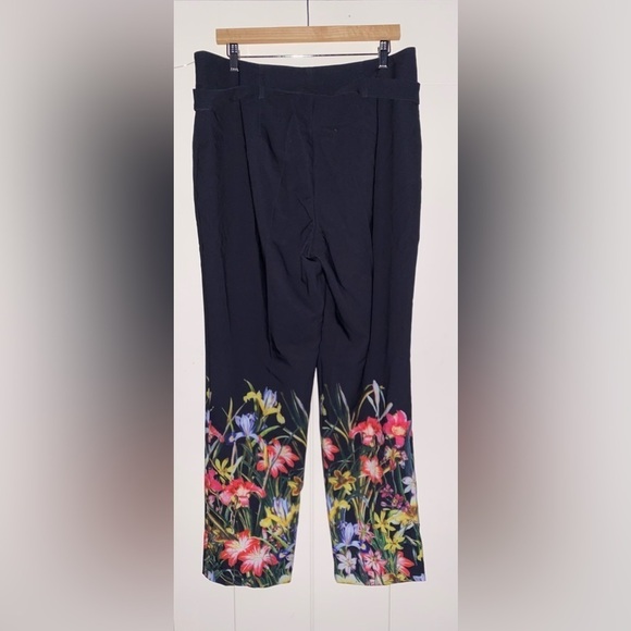 Kate & Mallory Floral‎ Straight Leg Pants Career Business Office Work Women L - Picture 8 of 11